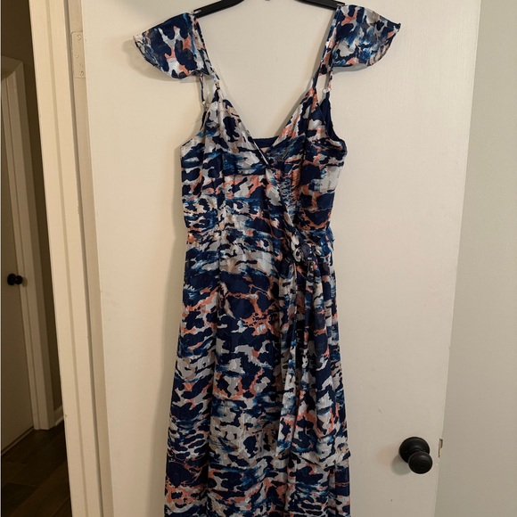 Hutch Blue and Orange Maxi Dress M - Picture 1 of 4